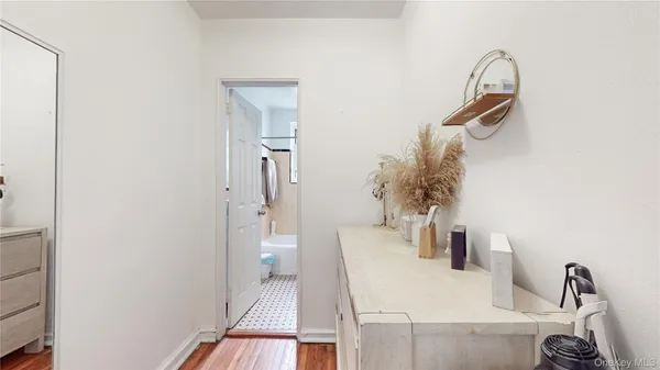 a bathroom with a sink and mirror