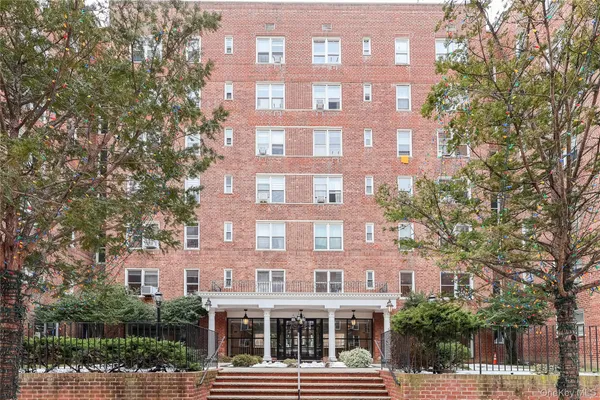 a front view of a multi story building
