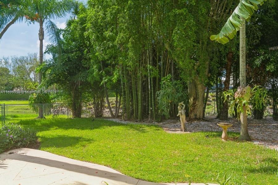 7772 Southwest 106th Terrace Pinecrest, FL 33156 - Photo 20 of 24 a view of a backyard with a garden