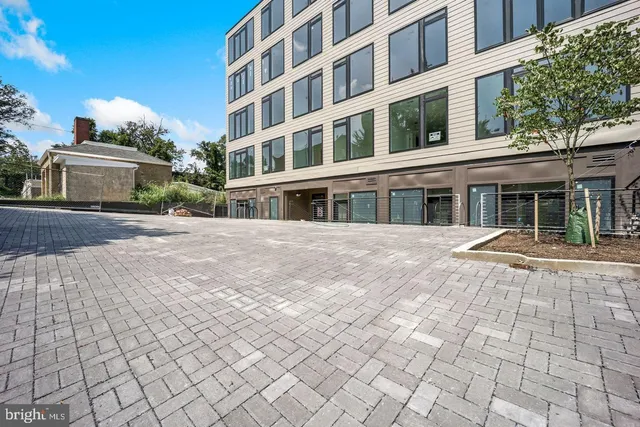 a view of a building with many windows