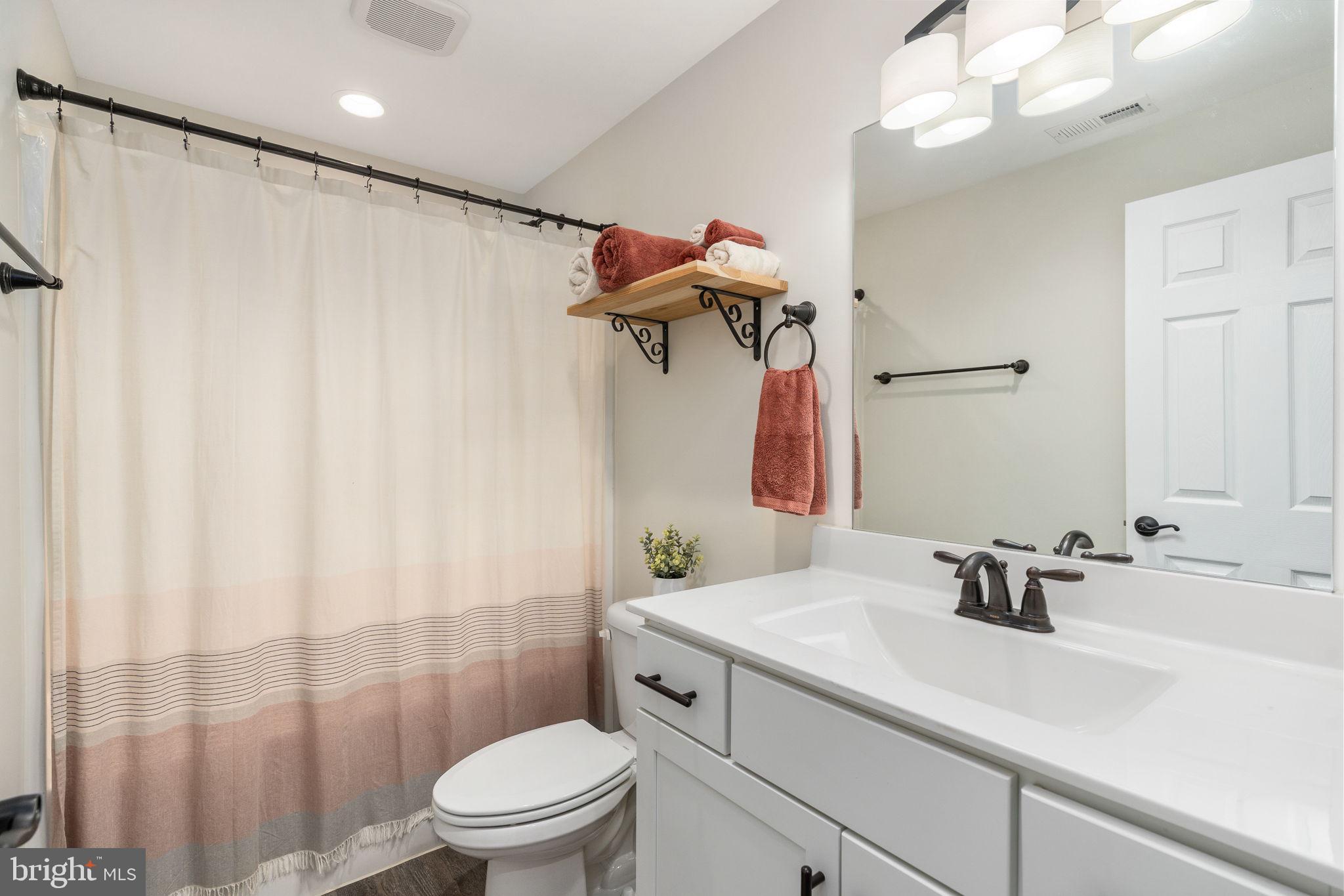 10514 Hart Court Culpeper, VA 22701 - Photo 33 of 34 a bathroom with a sink a toilet and shower curtain