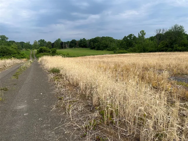 a view of a lake with a big yard
