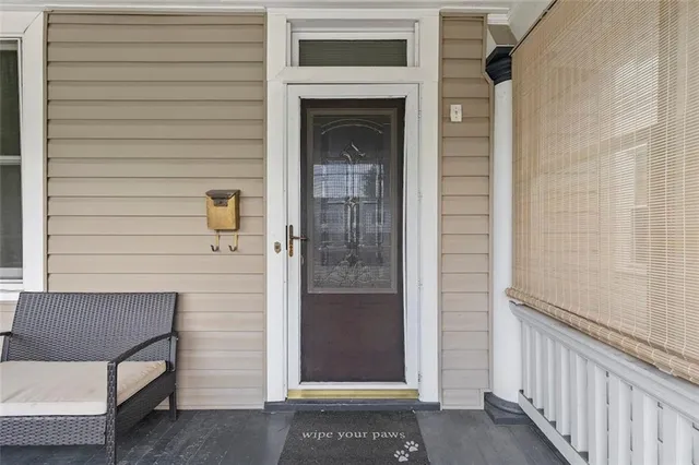 a view of front door of house