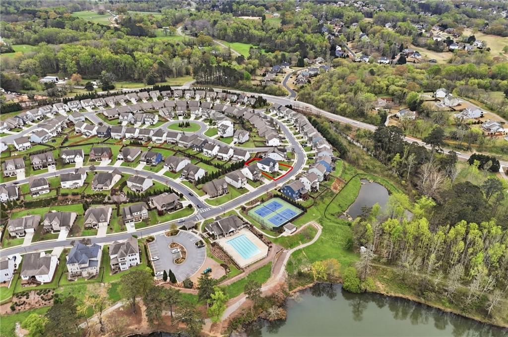 178 Fieldbrook Crossing Canton, GA 30115 - Photo 67 of 71 an aerial view of a house with a lake view