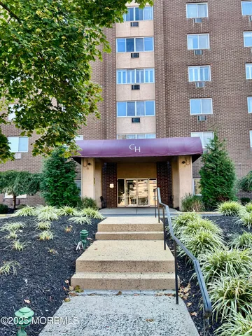 a front view of a building