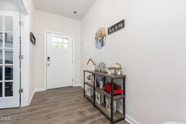 a view of a hallway with entryway