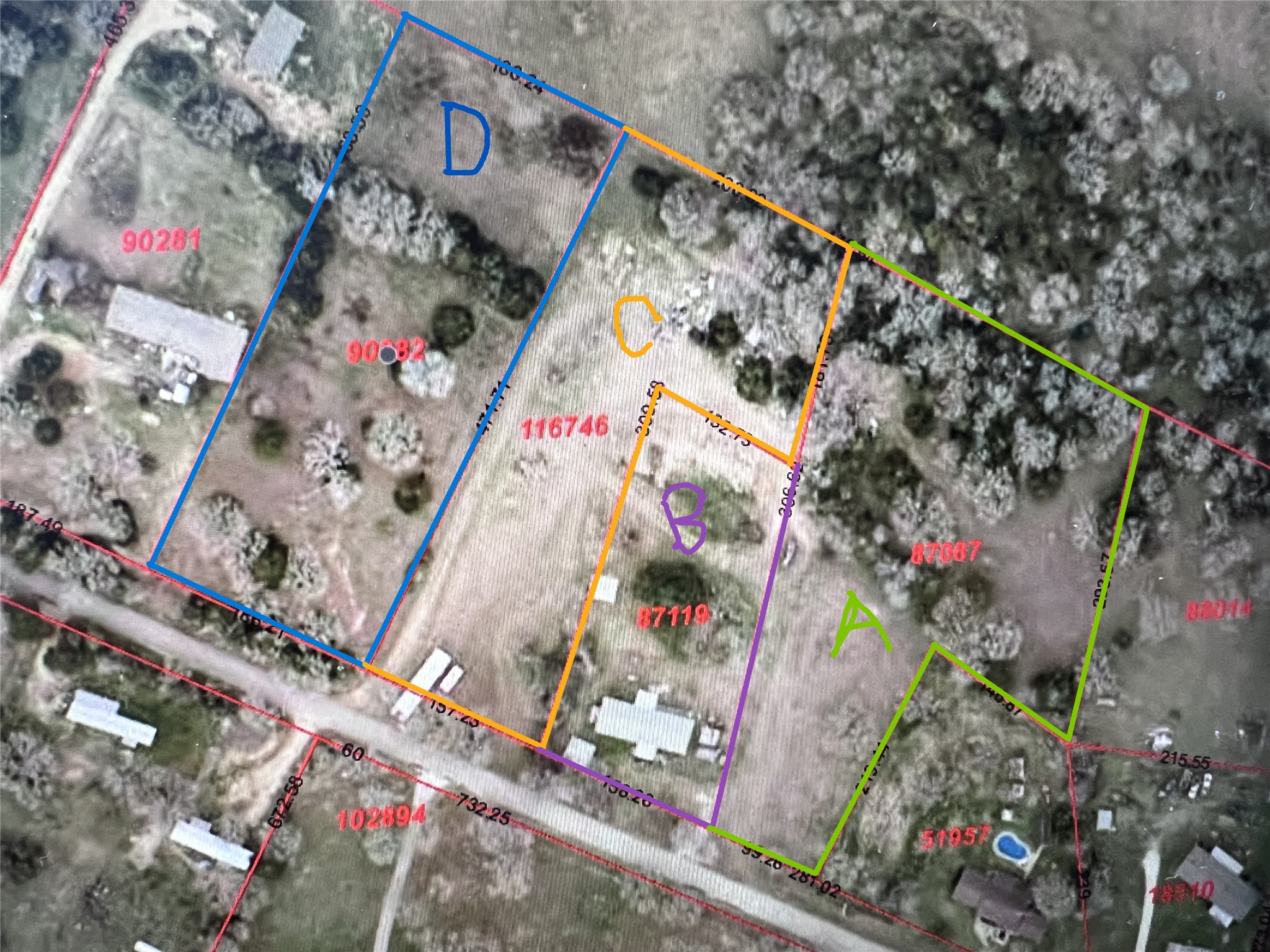 160 Rosanky Cattle Company Road, Unit R Smithville, TX 78957 - Photo 18 of 19 There are four tracts being sold. This property is the one in blue.