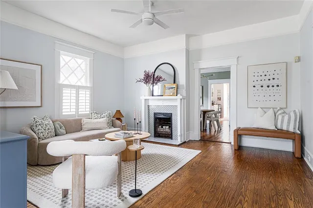 a dining room with table and chairs