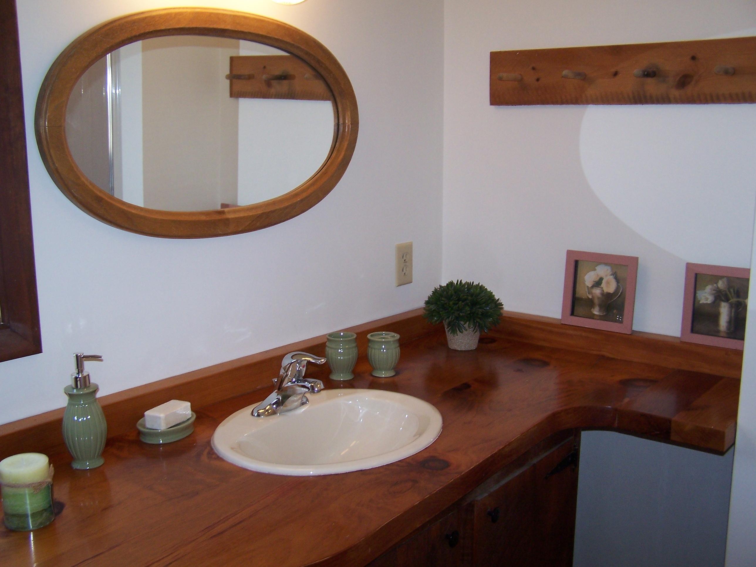 219 W Road Blue Ridge, VA 24064 - Photo 19 of 25 a bathroom with a sink and a mirror