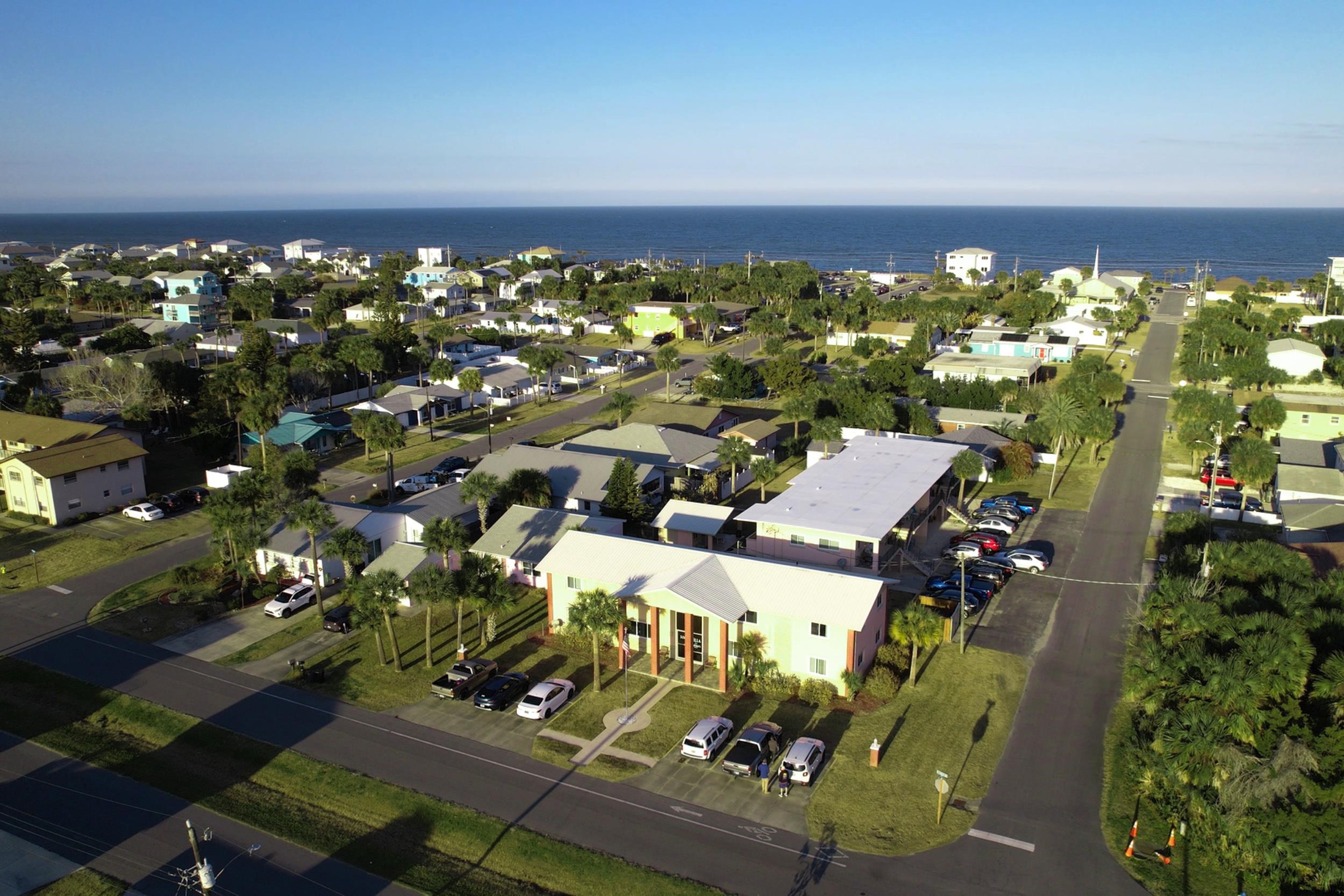 an aerial view of a