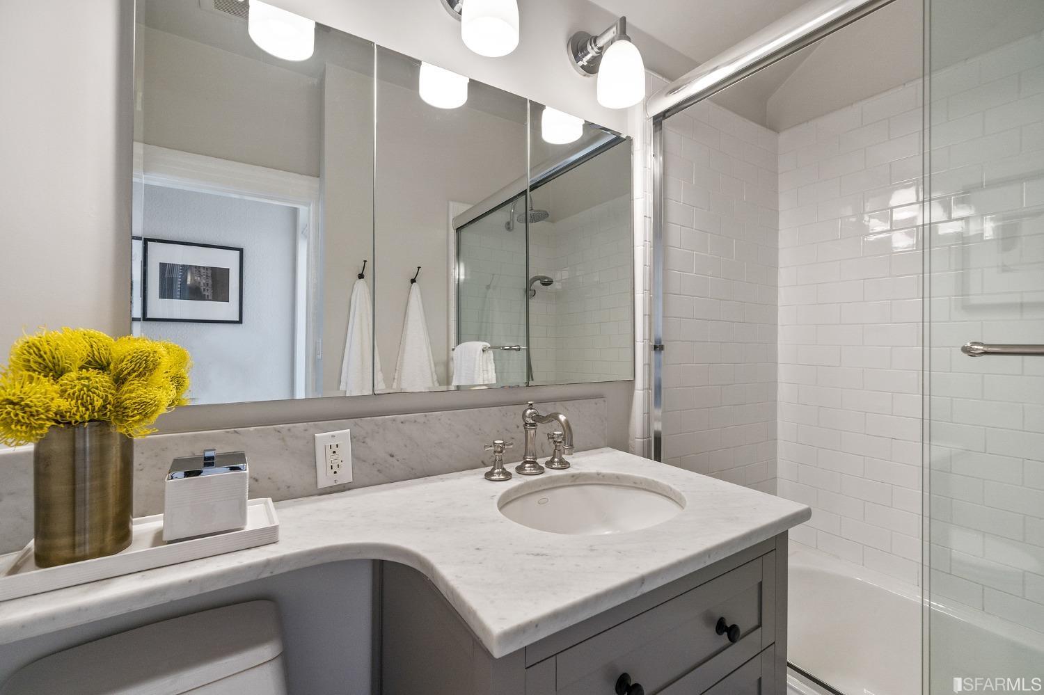 104 3rd Avenue San Francisco, CA 94118 - Photo 20 of 41 a bathroom with a sink and a mirror