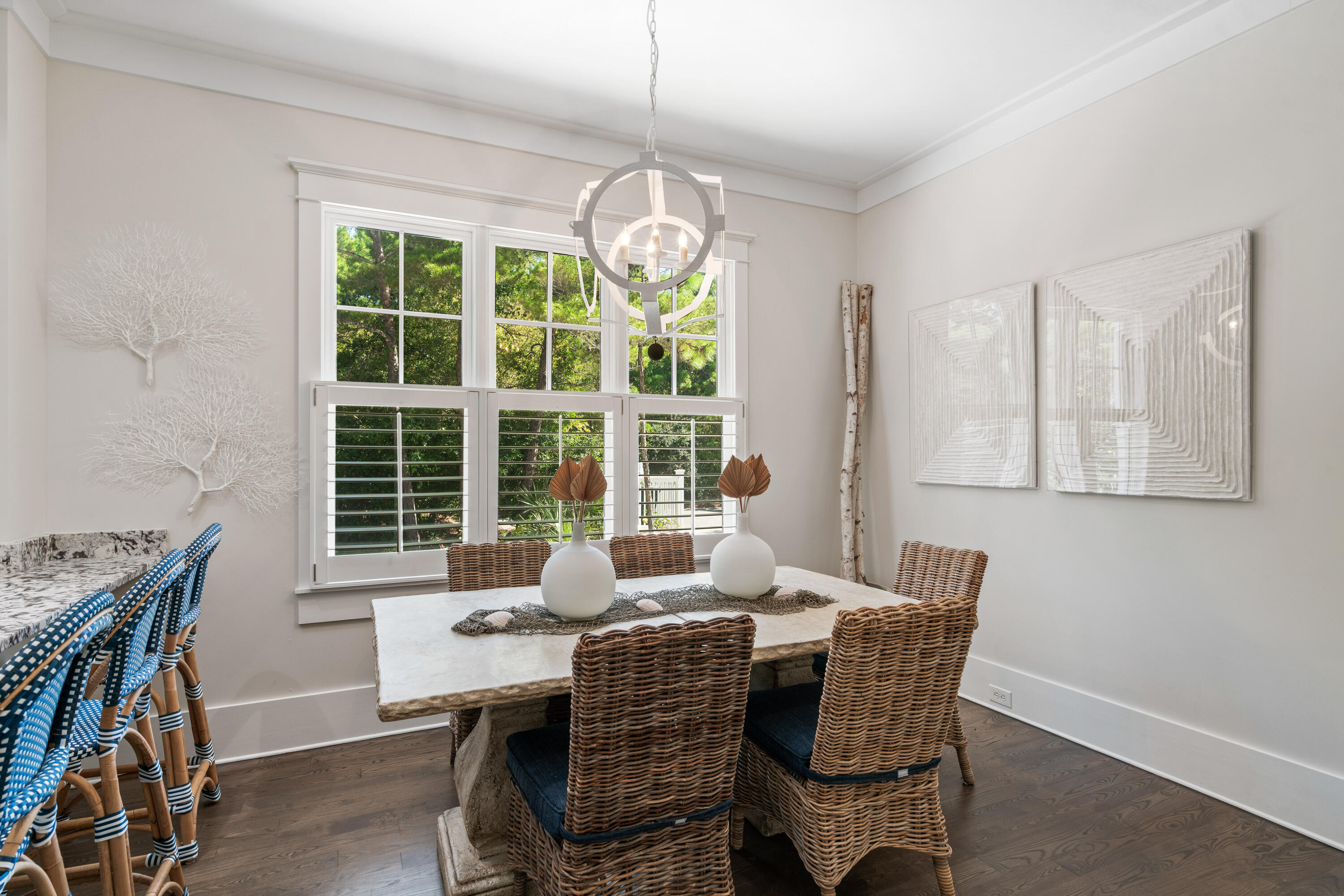 10 Coopersmith Lane Inlet Beach, FL 32461 - Photo 16 of 69 a dining room with furniture a chandelier and wooden floor