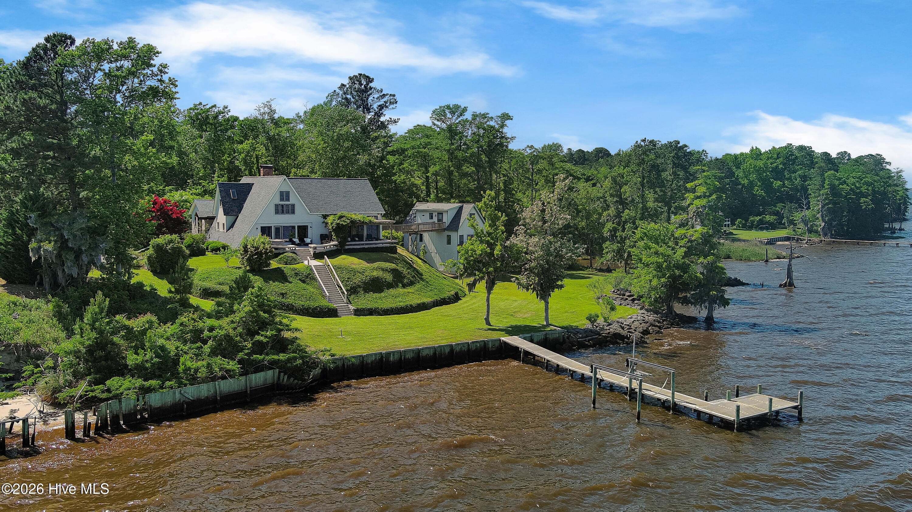 4100 North Rivershore Drive New Bern, NC 28560 - Photo 81 of 87 Aerial Exterior View w/ Boat access