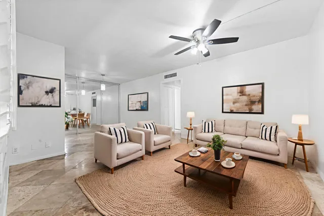 a living room with furniture