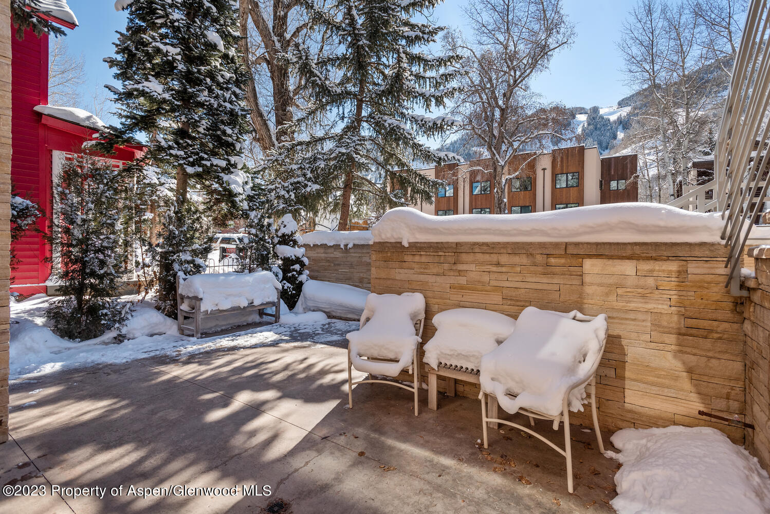 100 East Cooper Avenue, Unit 6 Aspen, CO 81611 - Photo 21 of 24 a view of backyard with seating space and trees