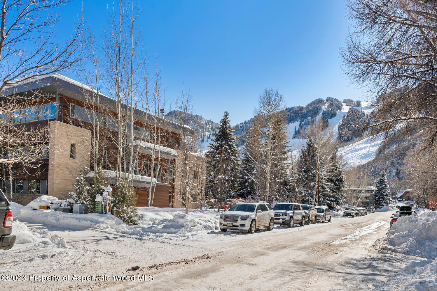 100 East Cooper Avenue, Unit 6 Aspen, CO 81611 - Photo 22 of 24 a view of a house with a snow in the yard
