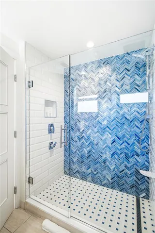 a bathroom with a shower