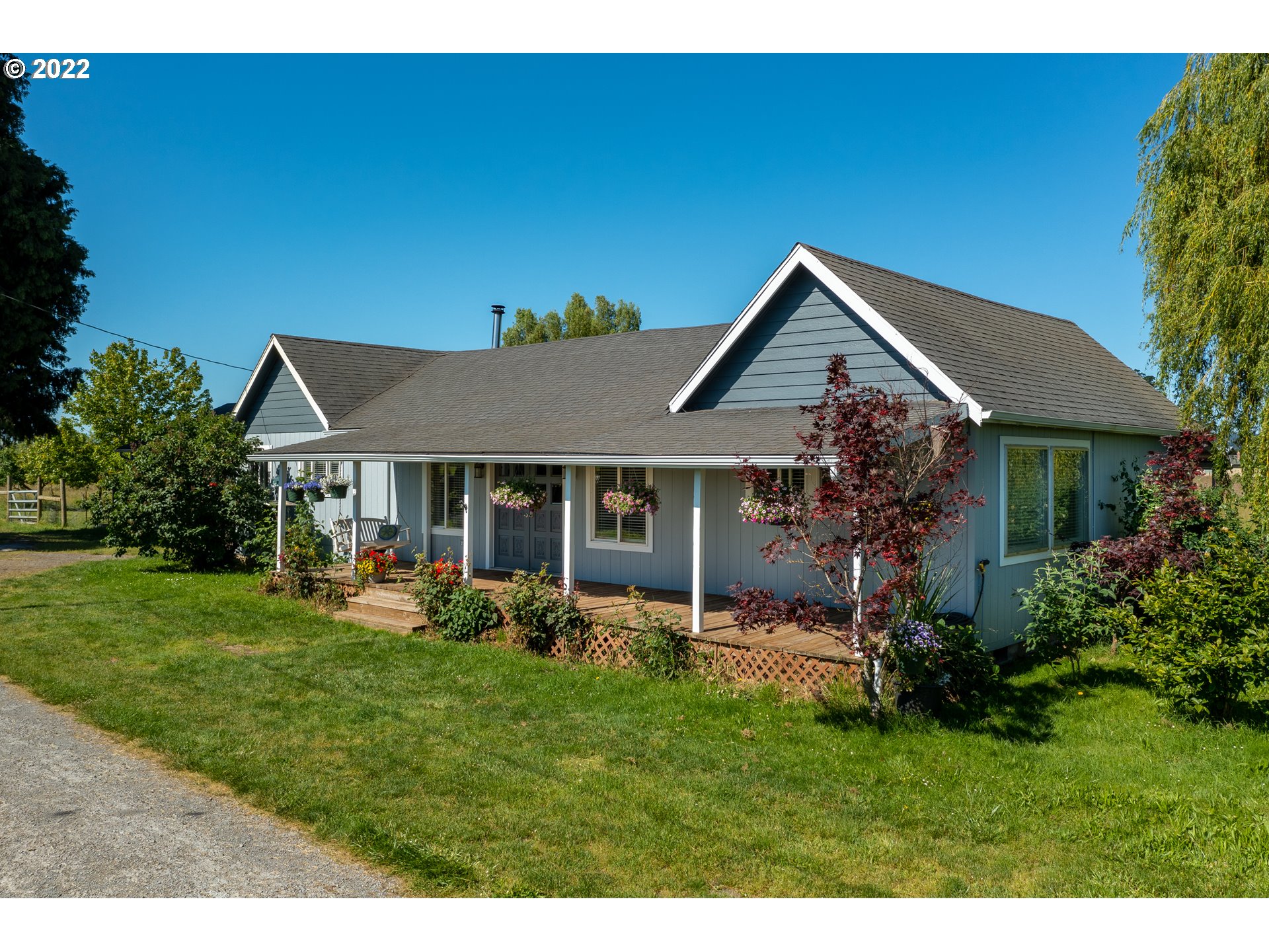 16041 Southeast Unionvale Road Dayton, OR 97114 - Photo 3 of 31 a aerial view of a house with garden and a sitting area