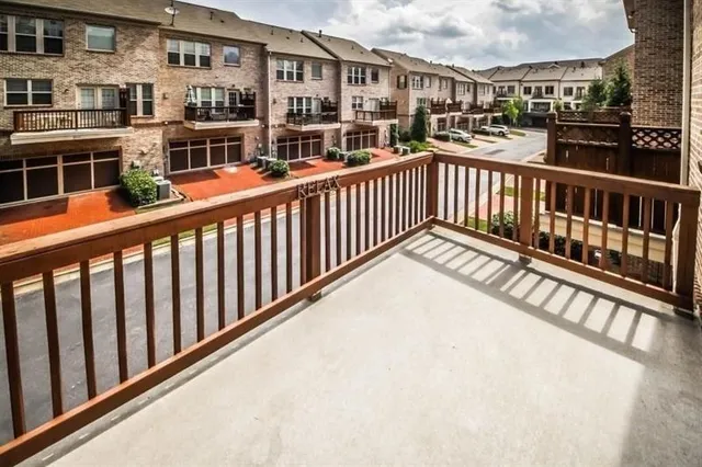 a view of city from a balcony