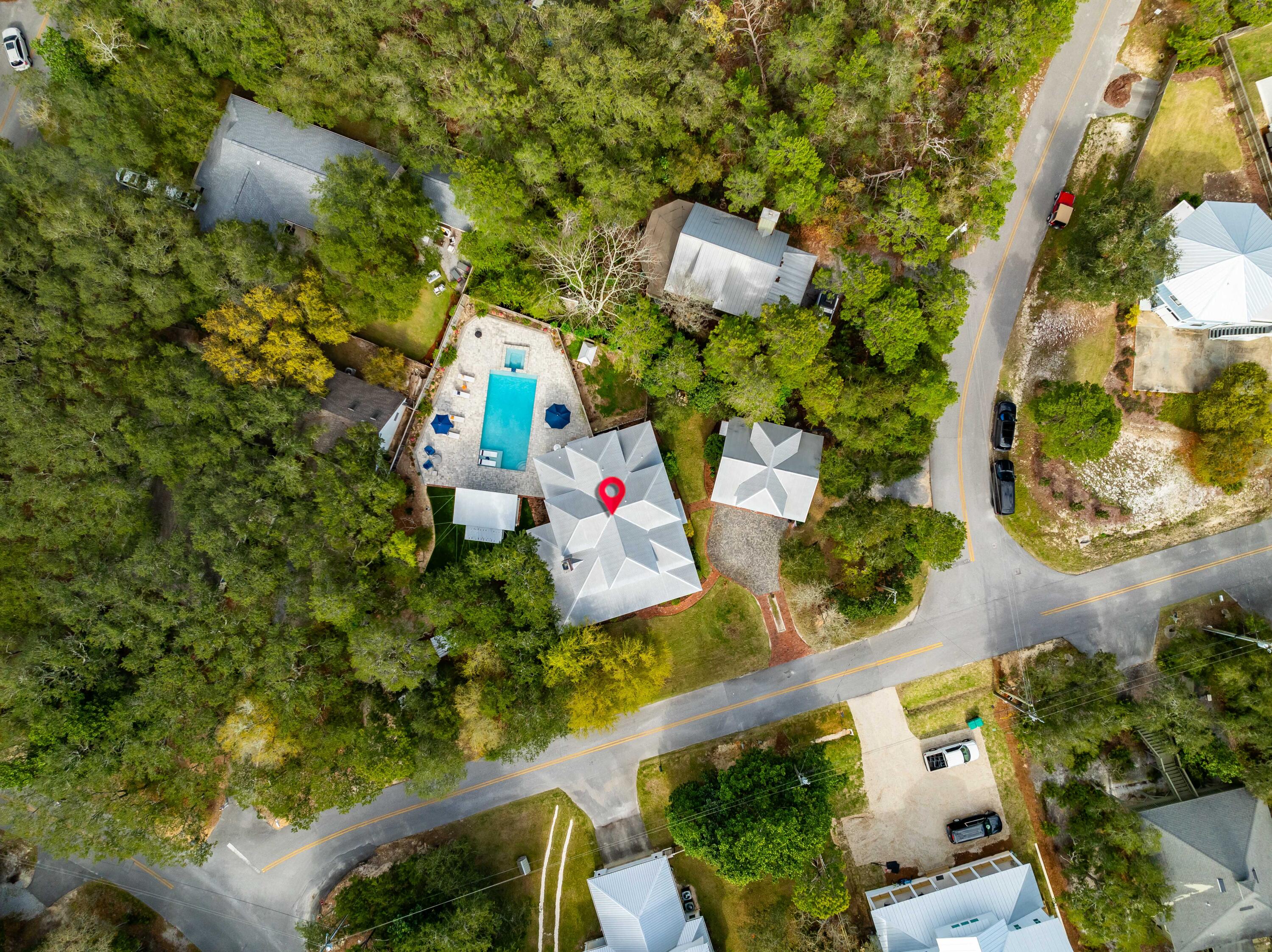 184 Crescent Road Santa Rosa Beach, FL 32459 - Photo 8 of 61 an aerial view of a house with a yard and garden