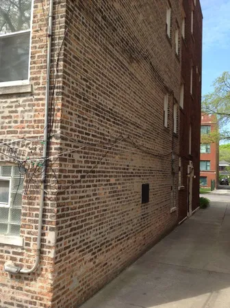 a view of a brick wall