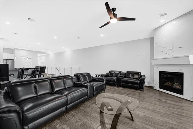 a living room with furniture