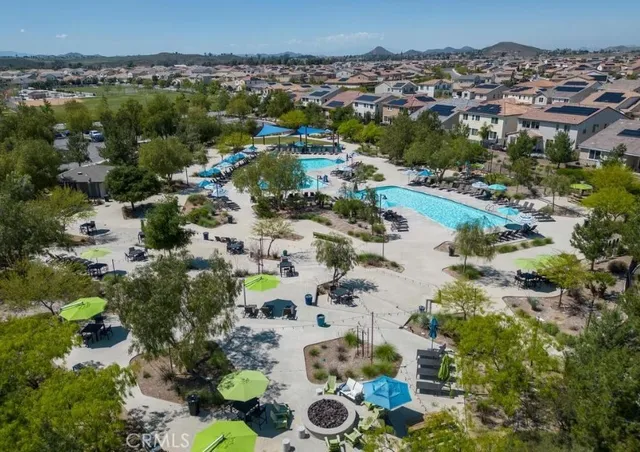 an aerial view of a house having outdoor space