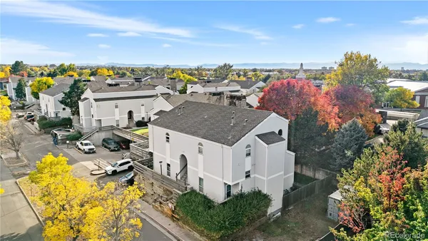 a aerial view of a house with outdoor space