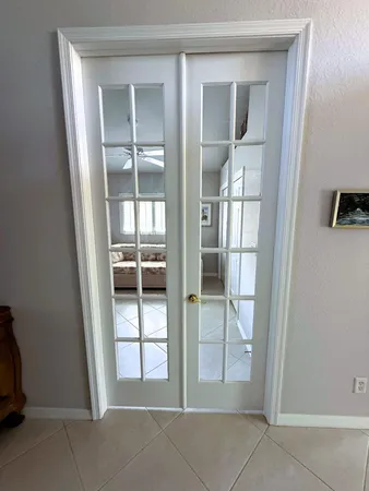 a outdoor space with lots of white furniture