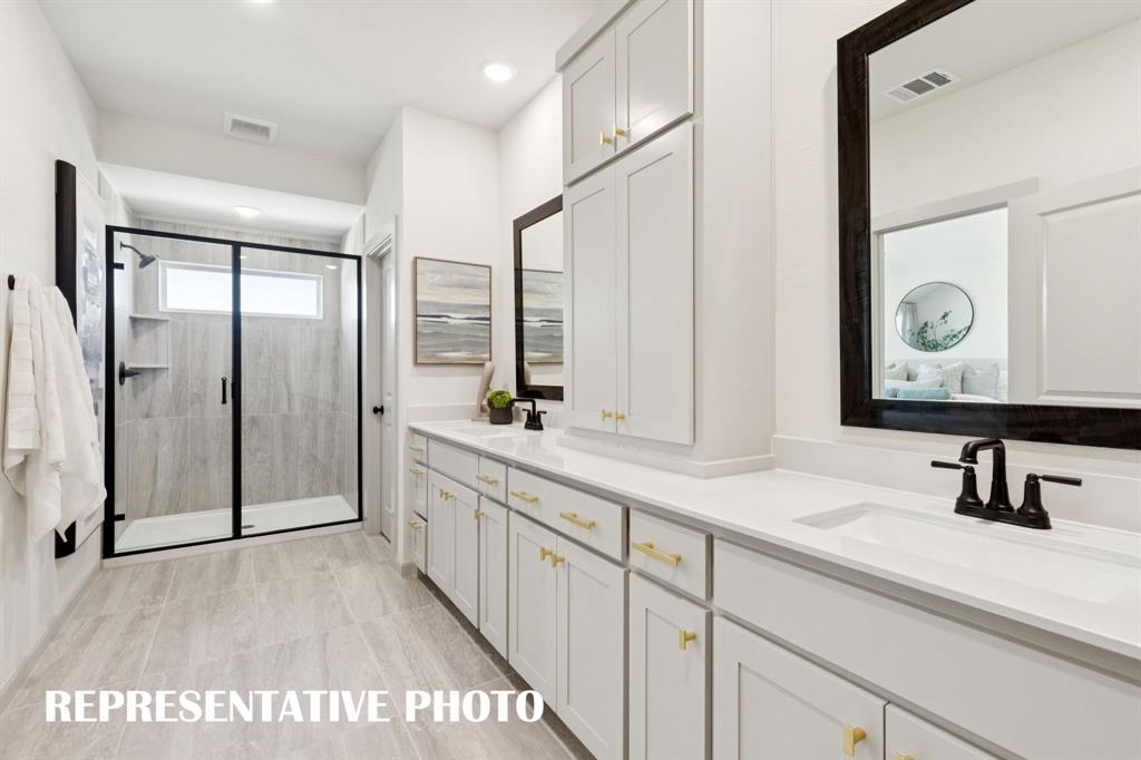 3759 Goddard Road McKinney, TX 75071 - Photo 13 of 20 Offering a spacious walk in shower plus plenty of storage and counter space, this owner's bath is a dream come true! REPRESENTATIVE PHOTO
