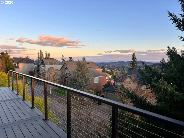 a view of city and balcony
