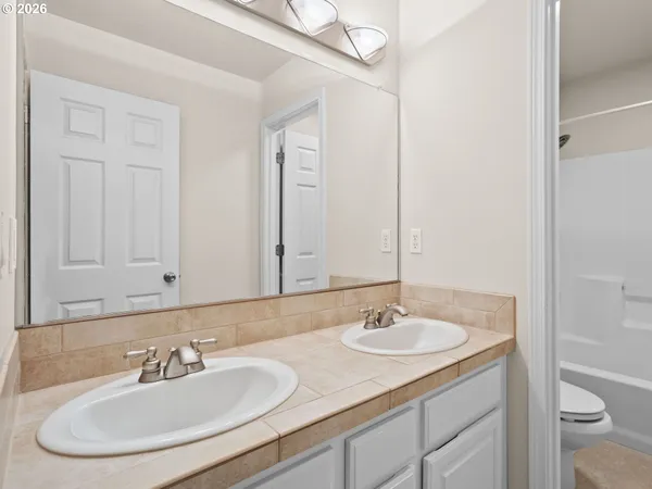 a bathroom with a sink and a mirror with toilet