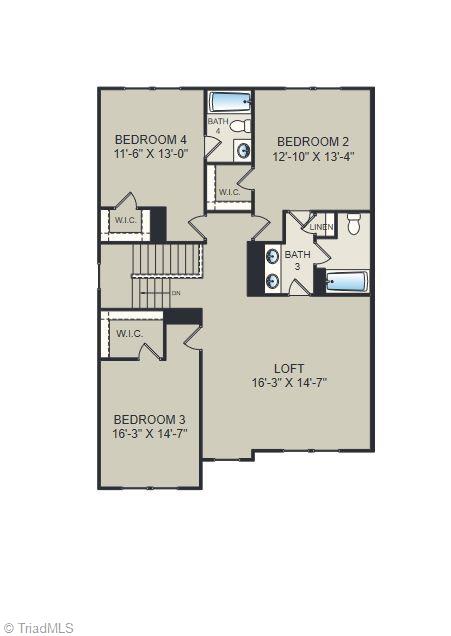 5505 Glad Acres Road Pfafftown, NC 27040 - Photo 3 of 3 Hickory plan 2nd floor