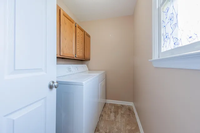 a utility room with a window