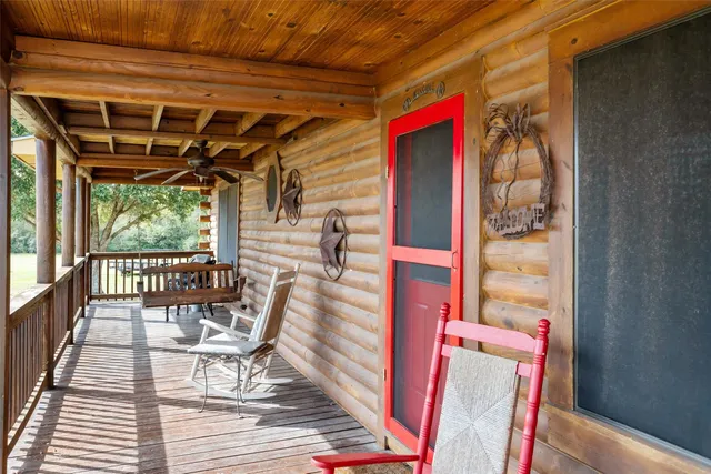 a view of porch with furniture