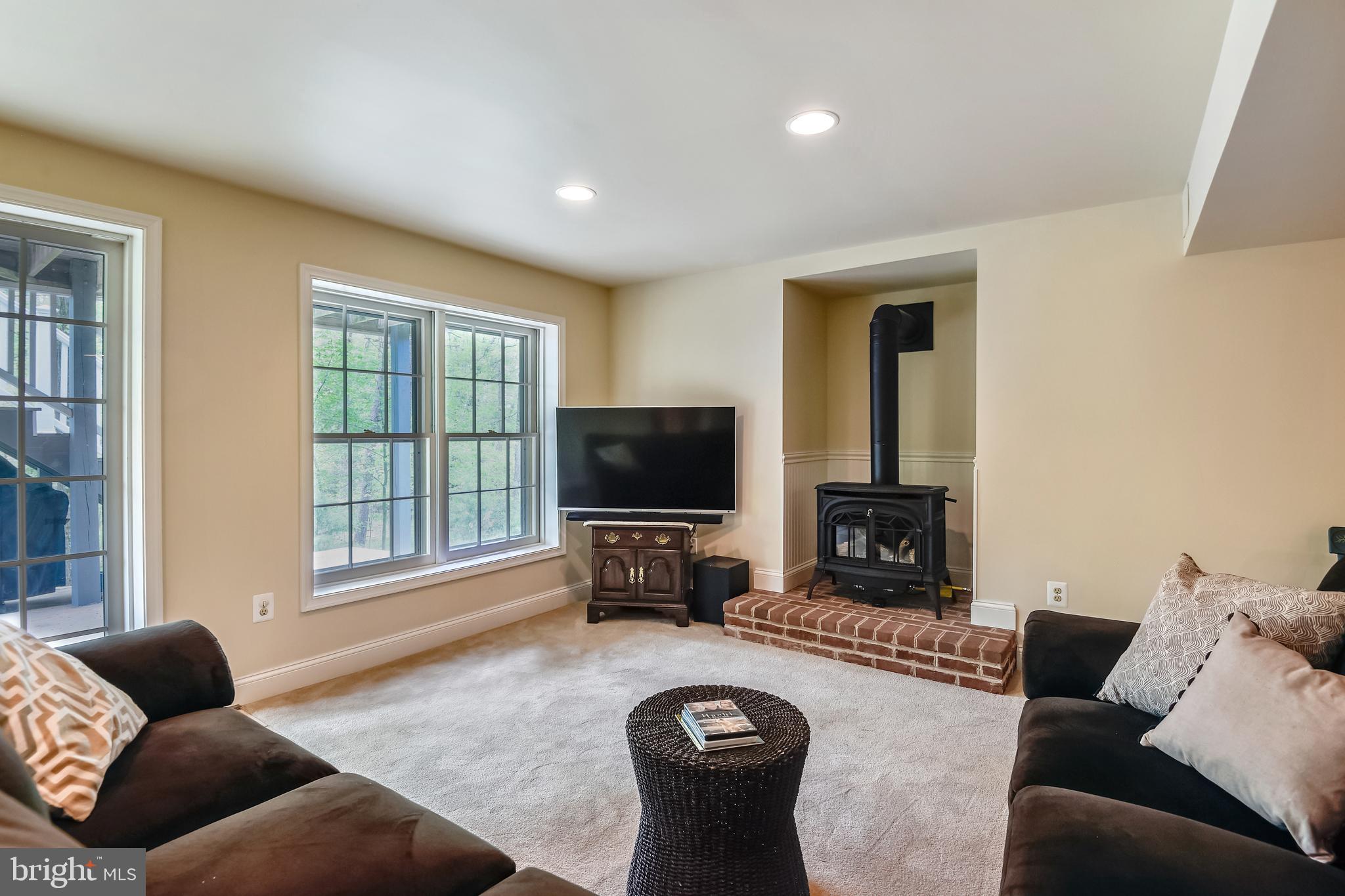 11949 Grey Squirrel Lane Reston, VA 20194 - Photo 34 of 65 Walkout rec room with Iron stove