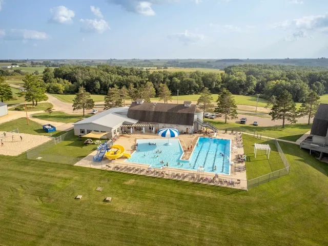 a view of an swimming pool and an ocean