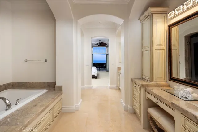 a workspace with a bookshelf