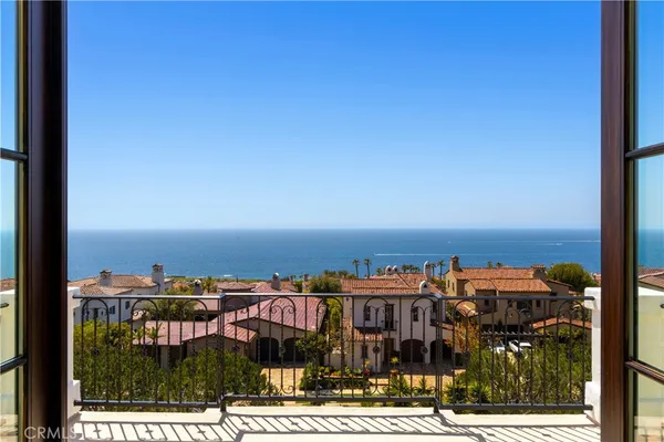 a view of a city from a balcony