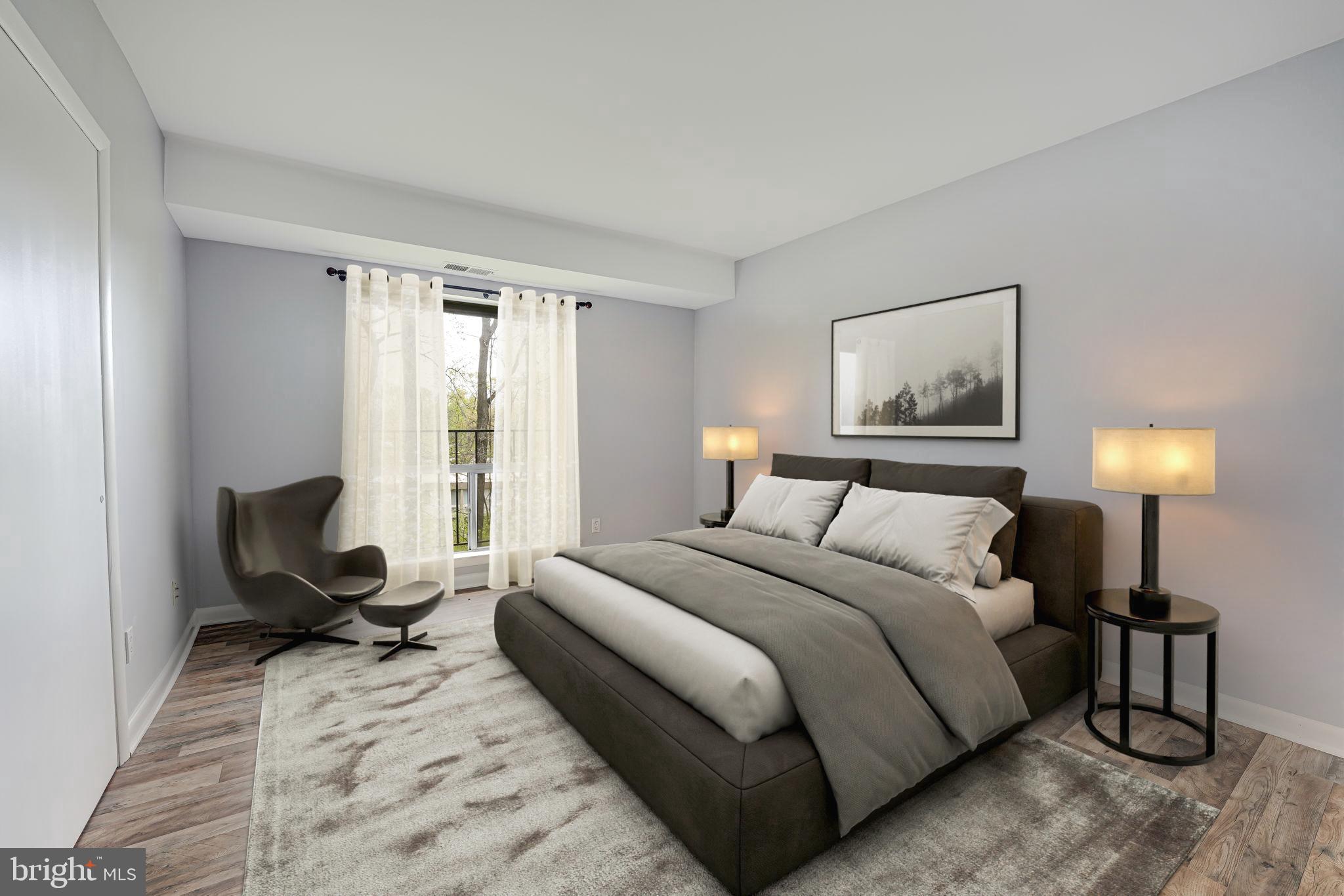 11601 Vantage Hill Road, Unit 22B Reston, VA 20190 - Photo 3 of 37 Virtual staging: Great look for bedroom 2.