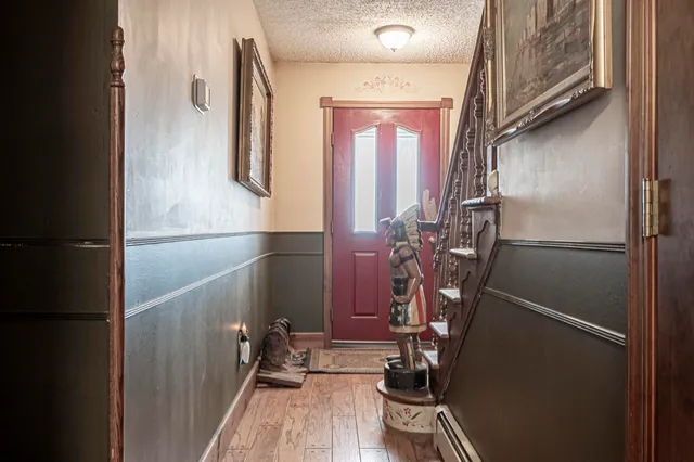 a bathroom with a mirror