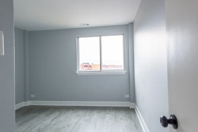 an empty room with a window