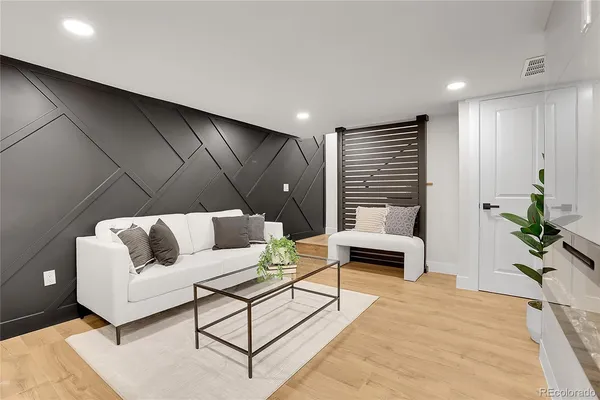 a living room with furniture