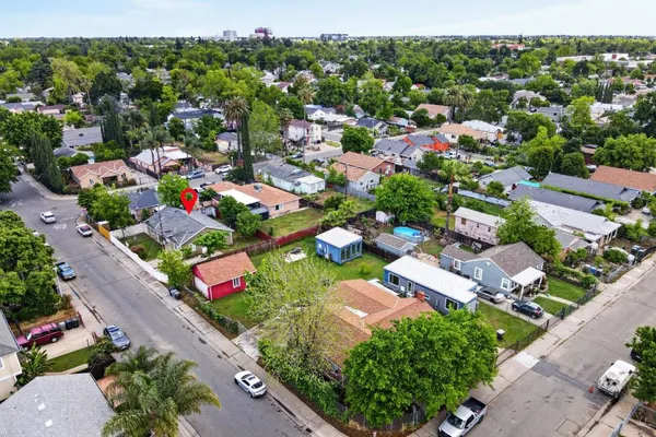 an aerial view of a city