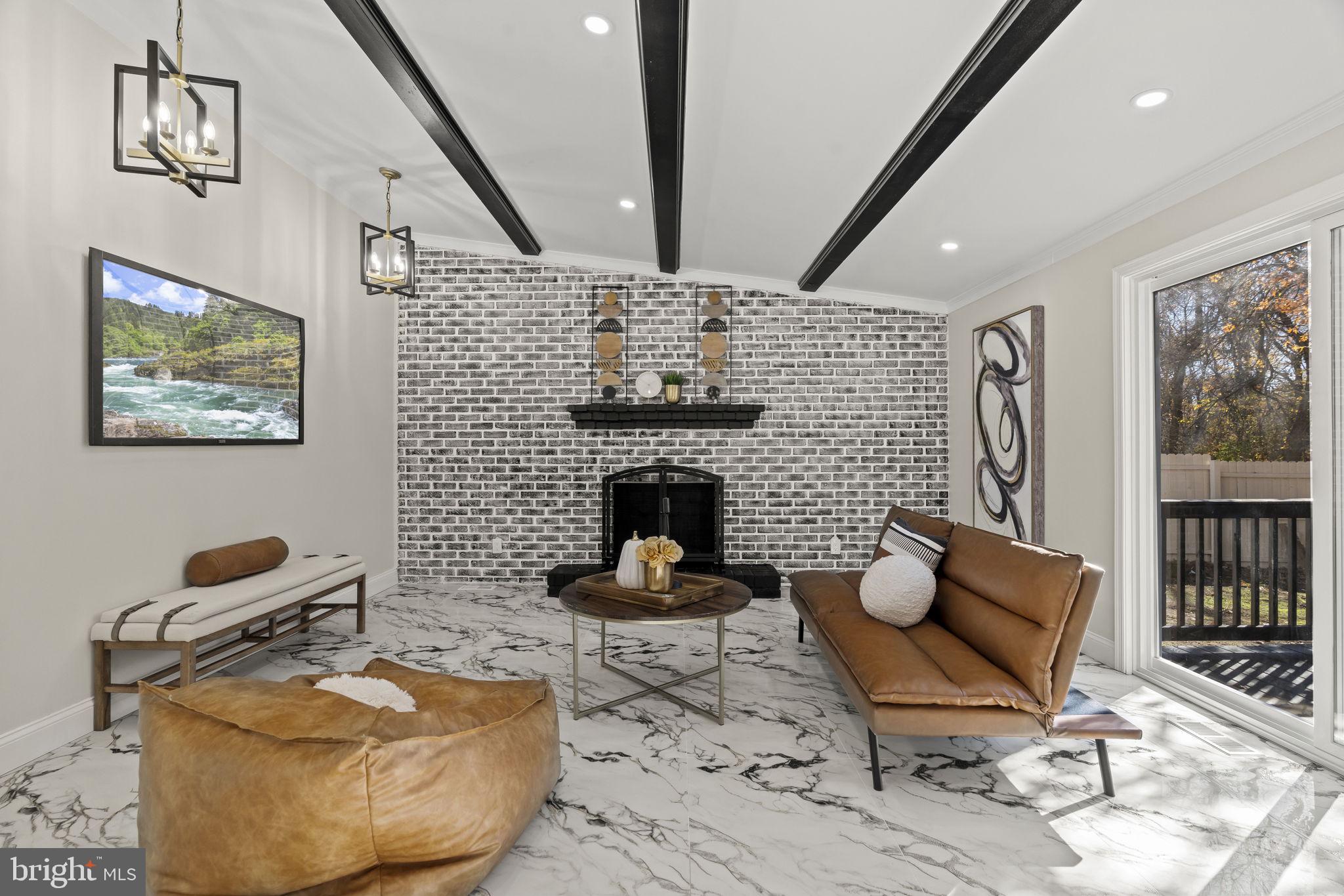 33 Millbridge Road Clementon, NJ 08021 - Photo 13 of 34 a living room with furniture and a fireplace