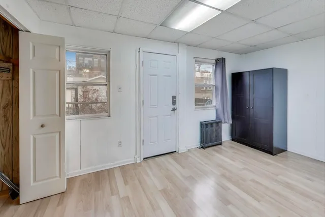 wooden floor and windows in a room