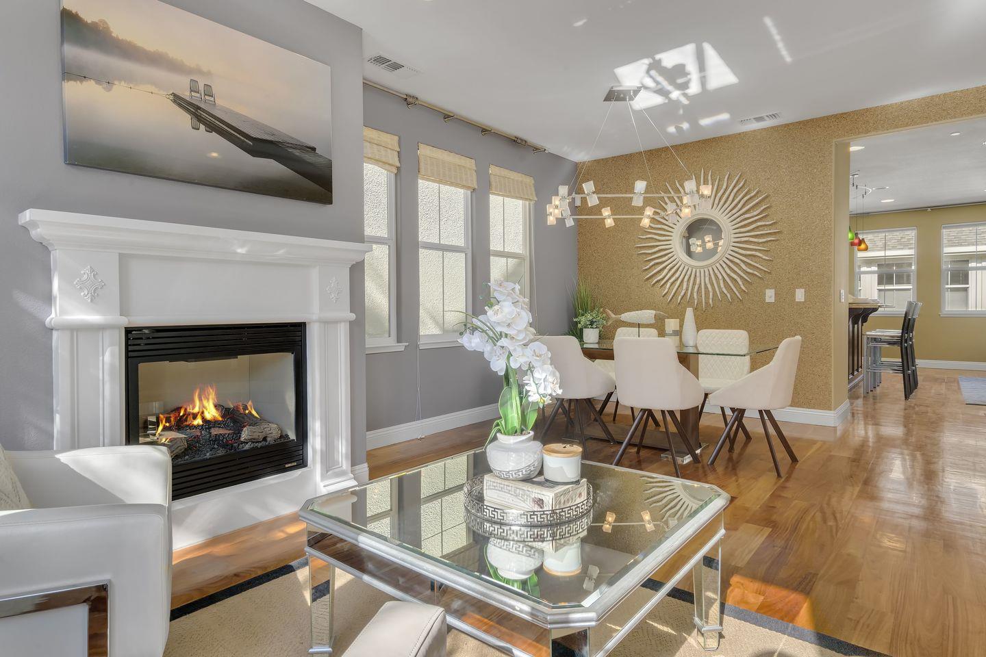 129 Azalea Drive Mountain View, CA 94041 - Photo 25 of 53 a living room with furniture and a fireplace