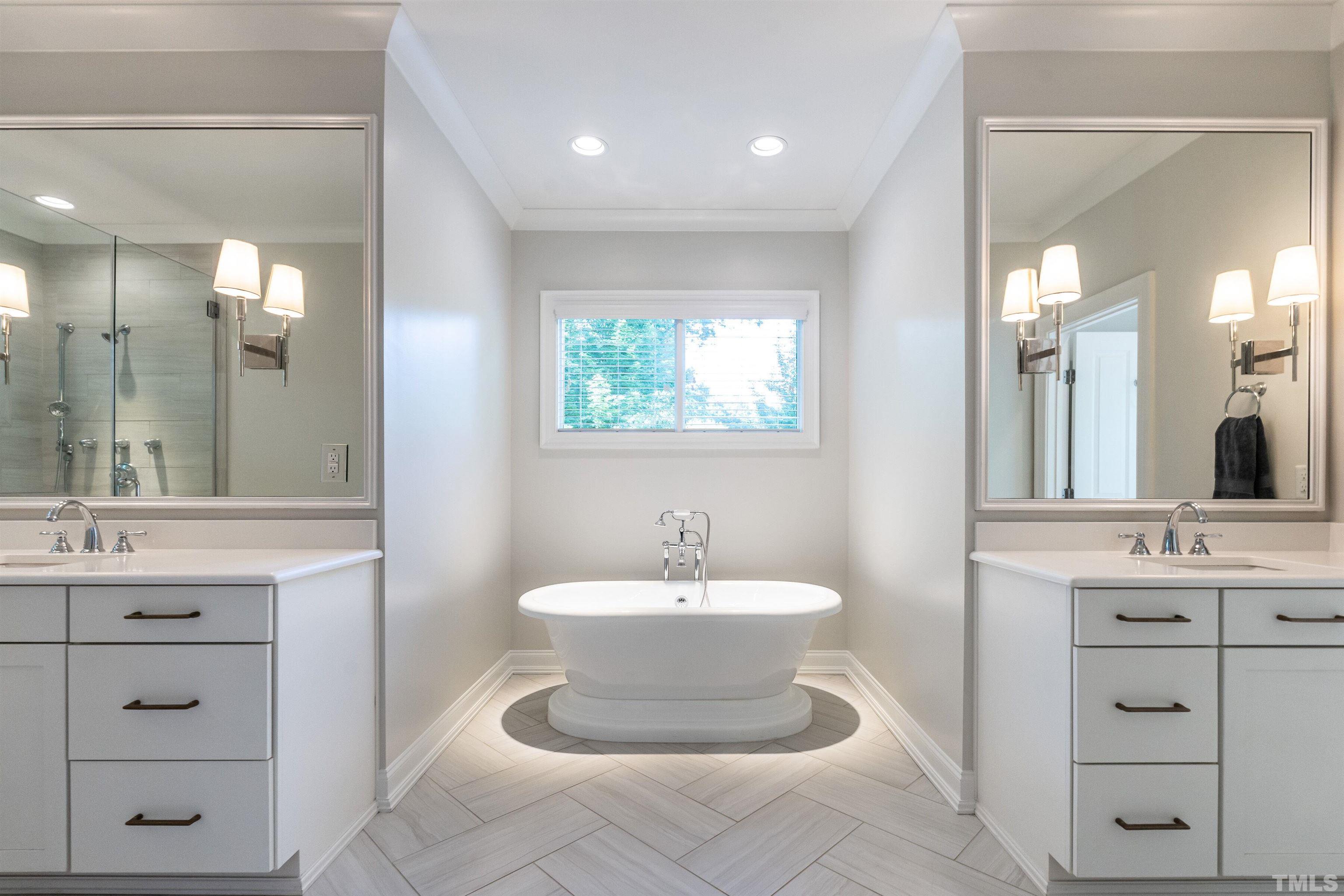 3403 Ocotea Street Raleigh, NC 27607 - Photo 33 of 46 a bathroom with a sink and a mirror
