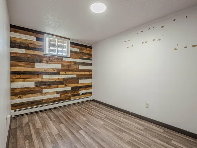 a view of a room with rack on the wall