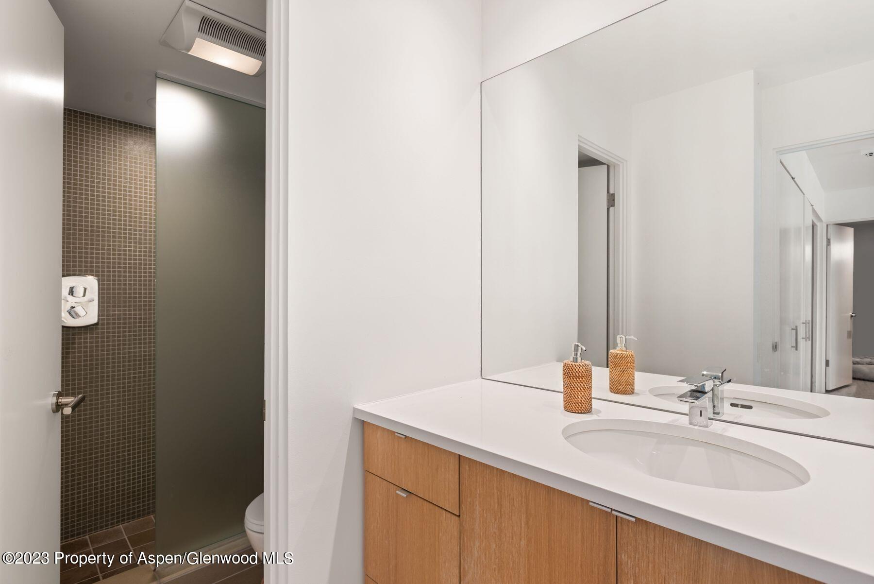 61 Oak Ridge Road Snowmass Village, CO 81615 - Photo 30 of 48 a bathroom with a sink and a mirror